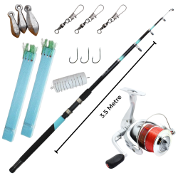 Her Şey Dahil 3.5 Metre Olta Kamış Seti (Captain Grande Tele Rod 3.5m - Captain 6000 Olta Makinesi 3 BB Misinalı)